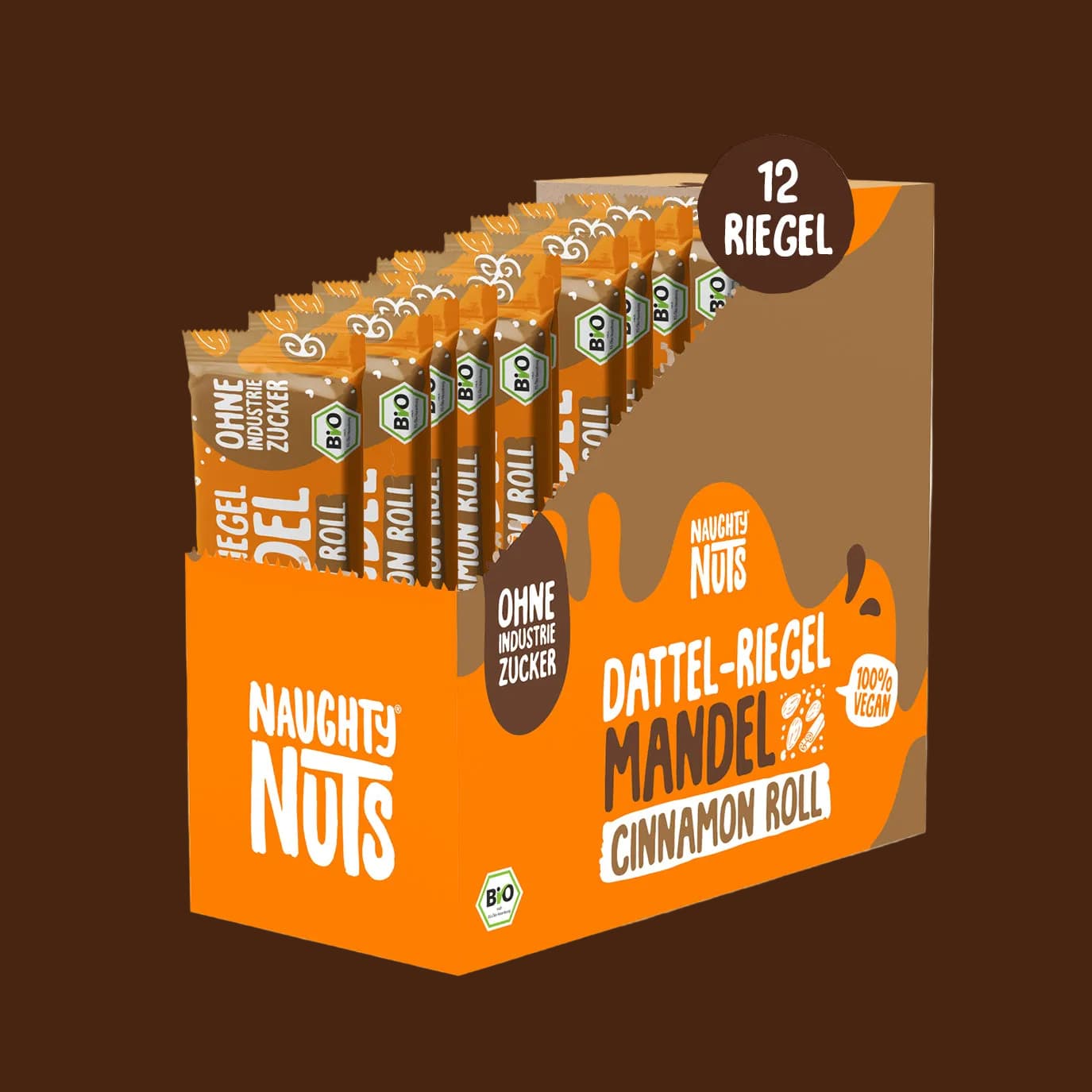 Bio Dattel-Riegel Mandel Cinnamon Roll 12er-Packung