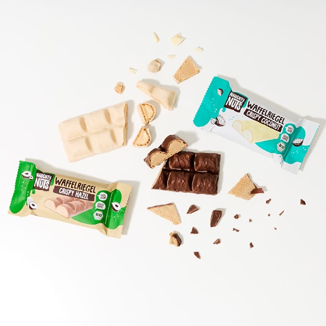 Naughty Nuts Waffelriegel Bio Schoko-Waffelriegel Mixed Box