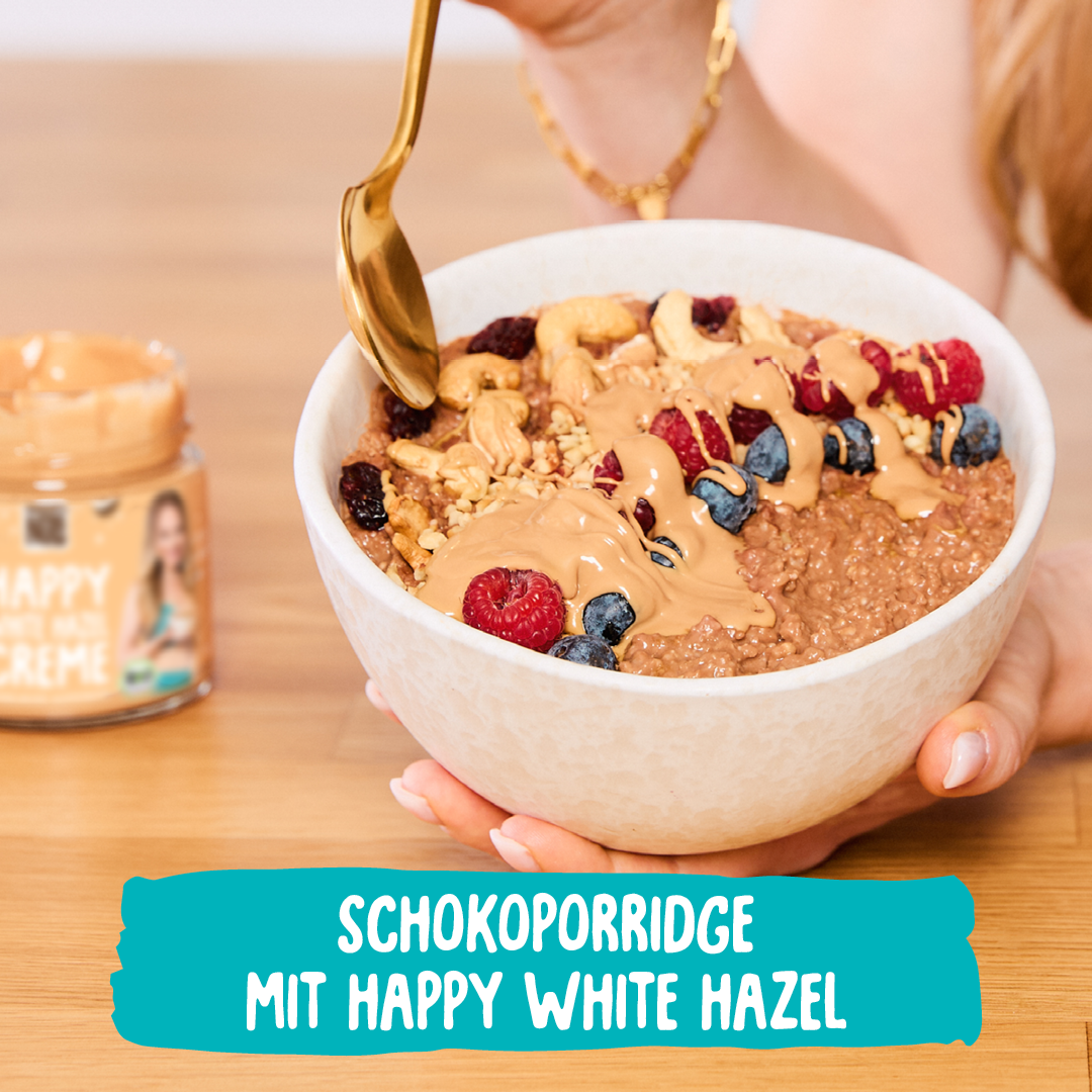 Schokoporridge mit Happy White Hazel Creme